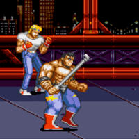 Teamwork in Streets of Rage 2, with a pipe